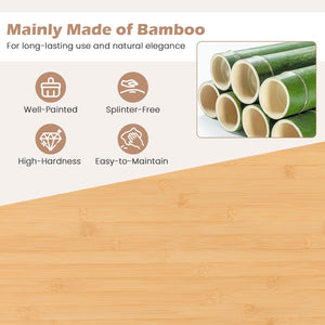 Kitchen Island Cart on Wheels with Sturdy Bamboo Frame-Natural view 9