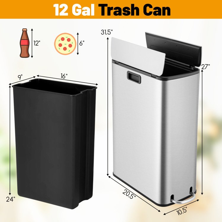 Kitchen Organization with 4-Tier Kitchen Microwave Storage Rack and Trash Can view 6