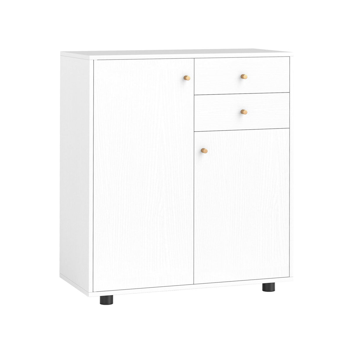 Kitchen Sideboard Buffet Cabinet Coffee Bar Cabinet with 2 Drawers 2 Doors and 3 Adjustable Shelves-White view 4