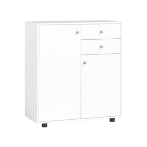 Kitchen Sideboard Buffet Cabinet Coffee Bar Cabinet with 2 Drawers 2 Doors and 3 Adjustable Shelves-White view 4