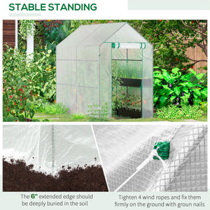 73" x 47" x 75" Walk-in Greenhouse Outdoor Portable Plant Flower Growth Warm House Garden Tunnel Shed – view 5