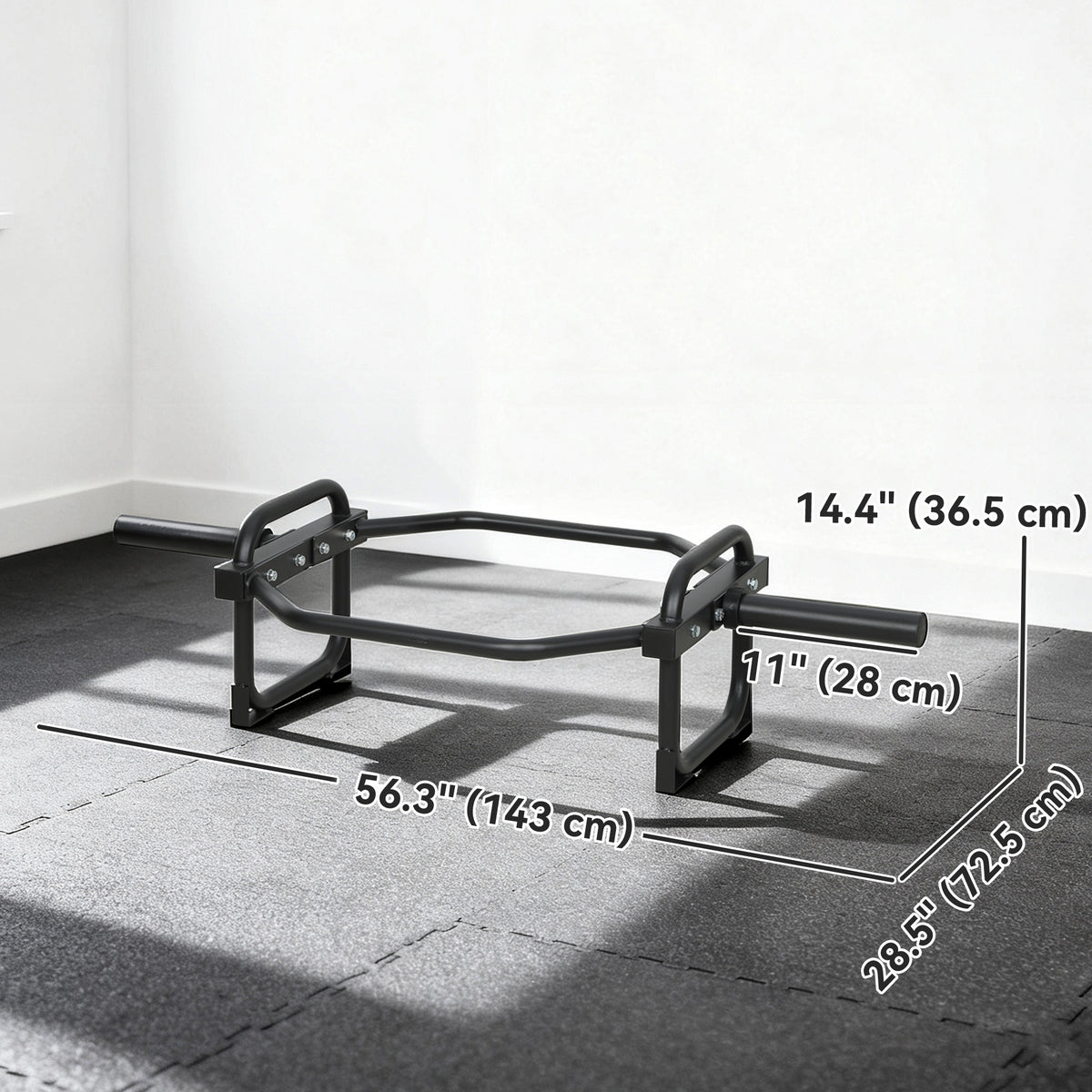 Soozier Trap Bar, Olympic Deadlifting Bar, 2" Hex Barbell Bar for Deadlifts and Shrugs, 660 lbs Capacity, Black