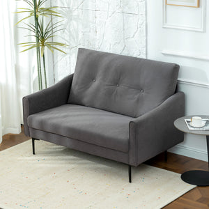 2 Seater Sofa, Small Modern Couch with High-Resilience Foam, Thicken Padding, Button Tufted, Cream White – view 14