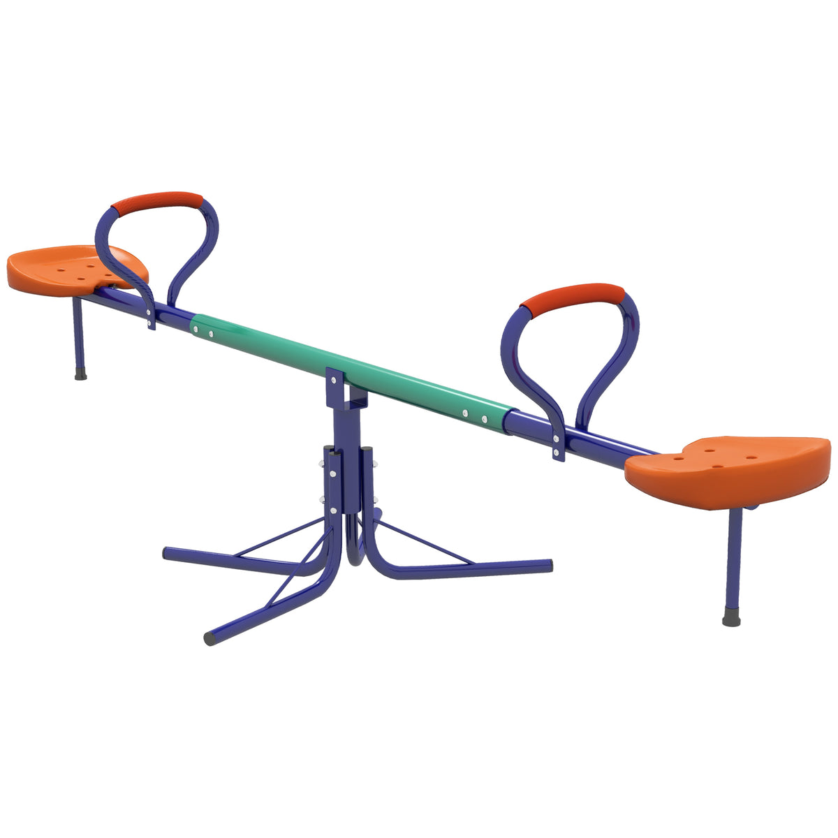 Kids Seesaw Swivel with 360 Degrees Rotating, Outdoor Playground Equipment for Backyard, Playground, Multicoloured