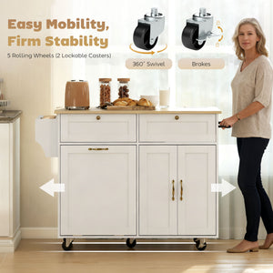 Kitchen Island Cart with Charging Station and Drop Leaf – view 13