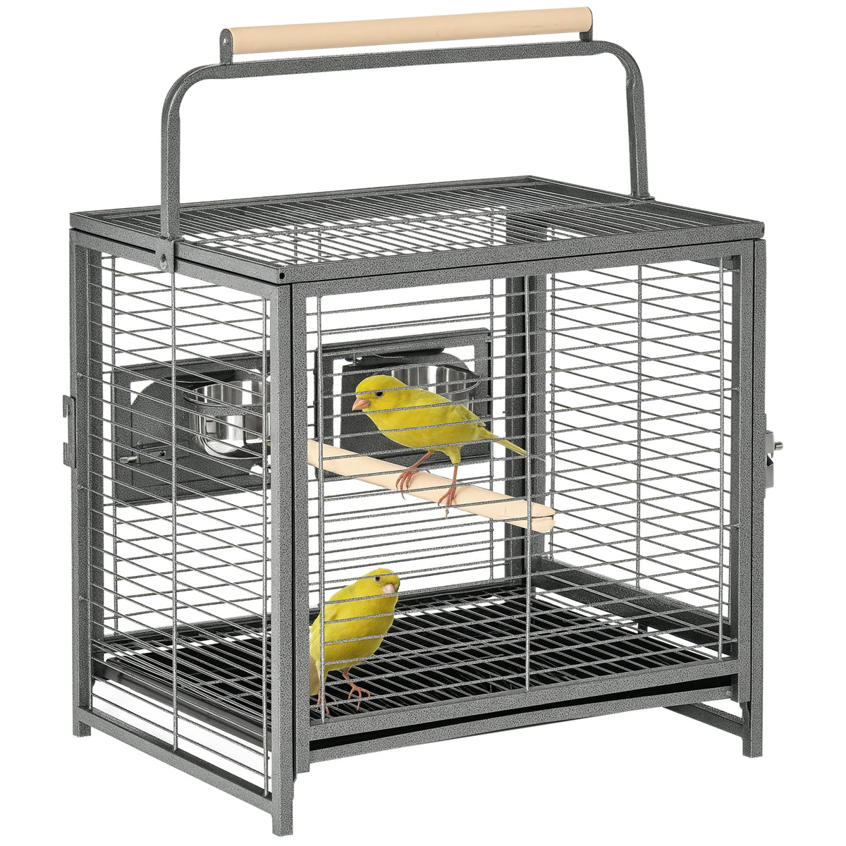 Bird Travel Carrier Cage, Portable Metal Bird Cage for Parrots Conures Cockatiel Parakeets with Stand – view 8
