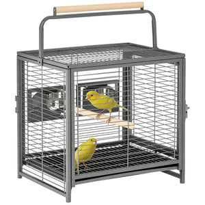 Bird Travel Carrier Cage, Portable Metal Bird Cage for Parrots Conures Cockatiel Parakeets with Stand – view 8
