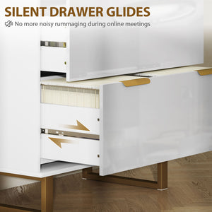 Lateral File Cabinet with 2 Drawers, Modern Filing Cabinet for Letter/A4/Legal Size Files, High Gloss Black – view 12