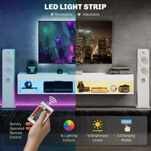 Modern Wall Mounted TV Stand with Storage and LED Lights for TVs up to 75" – view 11