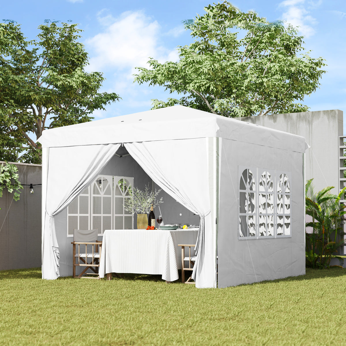 10' x 10' Pop-Up Canopy Tent with Sidewalls, Height-Adjustable, Carry Bag Included, for Outdoor, Garden – view 14