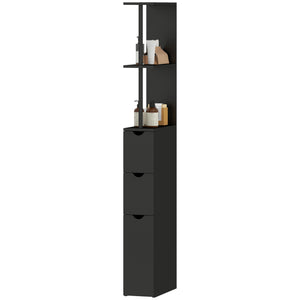 Tall Bathroom Storage Cabinet, Narrow Bathroom Cabinet with Drawers and Open Shelves for Small Spaces – view 3