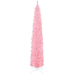 9ft Christmas Tree with Colourful DIY Synchronized LEDs, Hinged Pencil Xmas Tree with Remote, Daily Timer – view 8