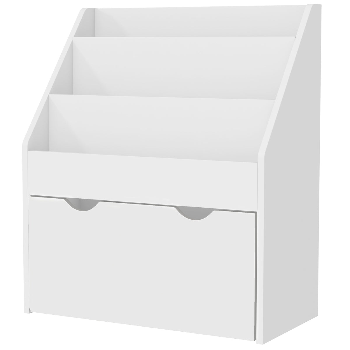 Qaba Kids Bookshelf with 3 Tier Display Shelves, Drawer for Nursery