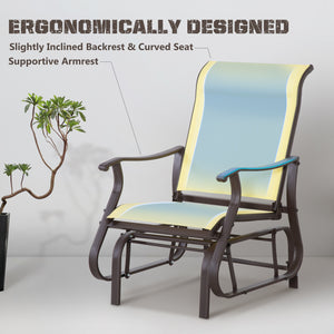 Outdoor Glider Chair, Patio Glider with Steel Frame and Mesh Fabric, Outdoor Chair for Backyard, Garden – view 5