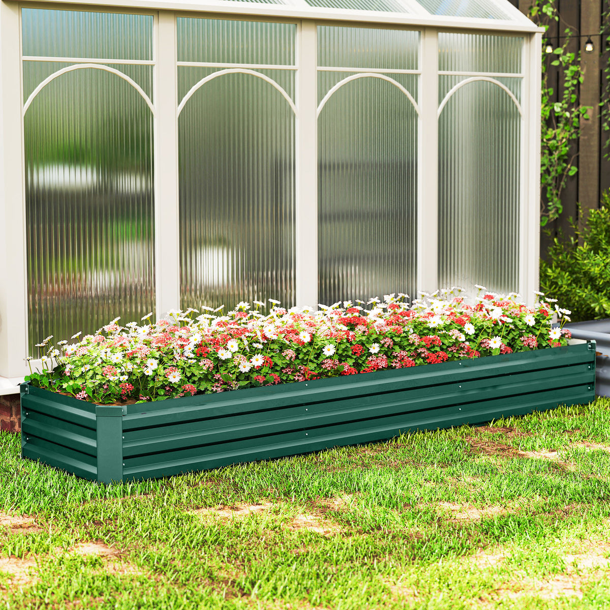 8'x2'x1' Galvanized Raised Bed, Large Elevated Planter Box for Growing Flowers, Herbs and Vegetables – view 21