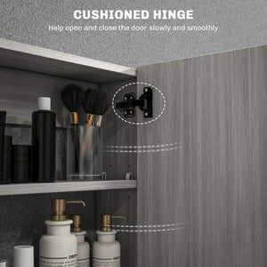 Bathroom Mirror Cabinet, Wall-Mounted Storage Organizer with Double Doors, Adjustable Shelf, White – view 13