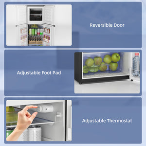 Double Door Mini Fridge with Freezer, 4.6 Cu.Ft Small Refrigerator with Thermostat, Shelves – view 13
