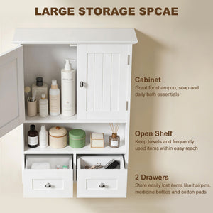 Bathroom Wall Cabinet, Medicine Cabinet, Over Toilet Storage Cabinet with Shelf and Drawers for Hallway – view 6