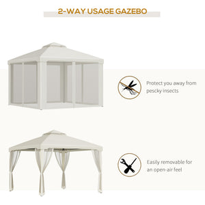 10' x 10' Patio Gazebo Pavilion, 2-Tier Roof Canopy Outdoor Event Party Tent with Steel Frame for Garden – view 10