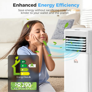 10000 BTU Portable Air Conditioner with Fan & Dehumidifier Mode, Quiet AC Unit with Remote Control, 24-Hour Timer, White