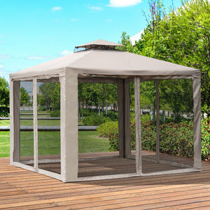 10' x 10' Patio Gazebo Pavilion, 2-Tier Roof Canopy Outdoor Event Party Tent with Steel Frame for Garden – view 7