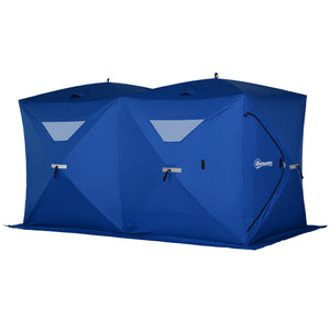 5-8 Person Pop-up Ice Fishing Shelter, Portable Ice Fishing Tent, Blue