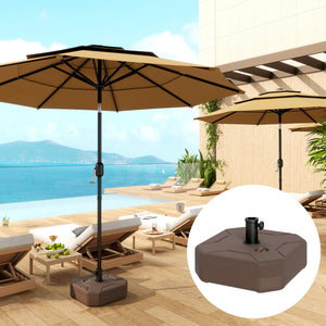 Square Patio Umbrella Base Holder, Outdoor Umbrella Stand, 17.7" L x 17.7" W x 9.8" H Brown
