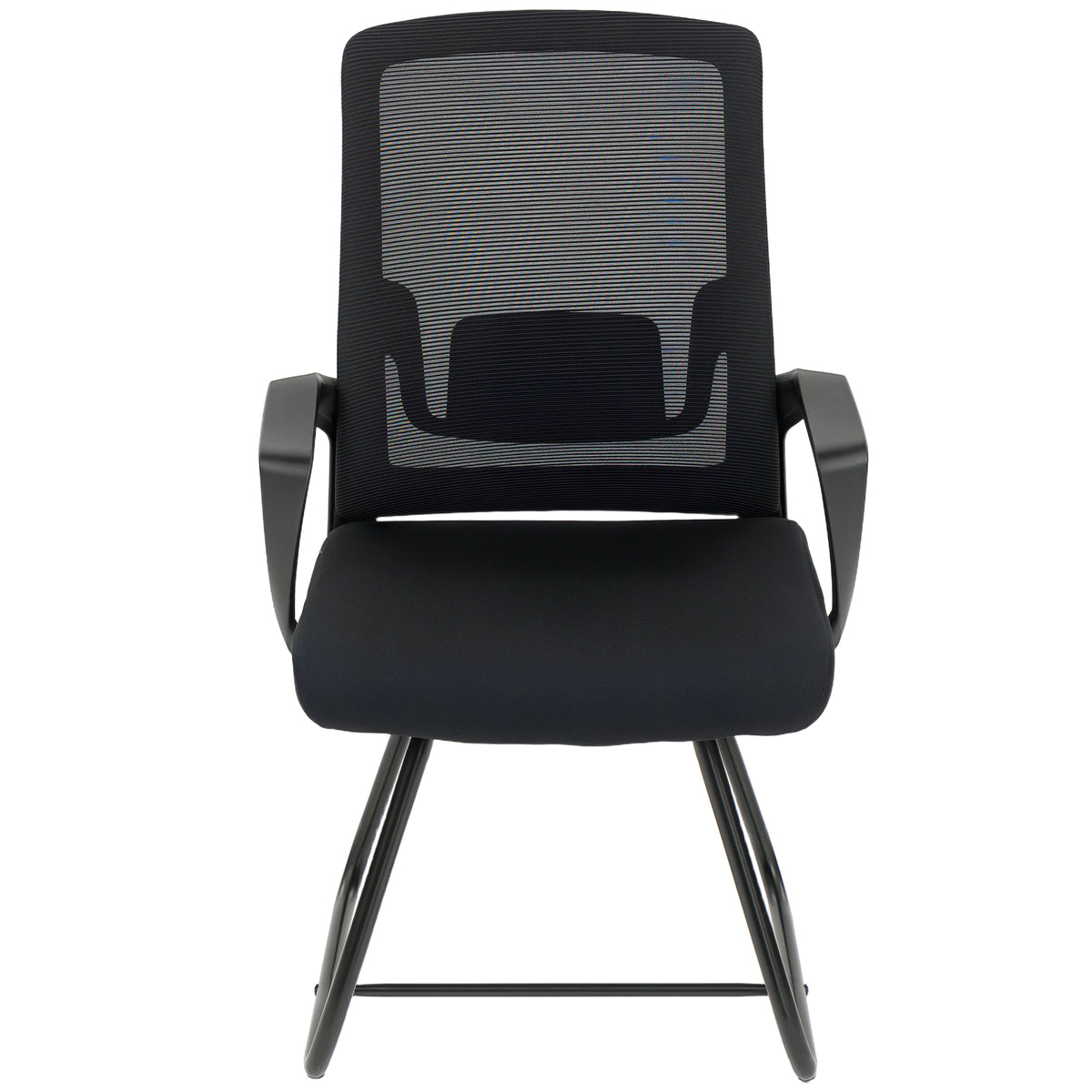 Desk Chair, Desk Chair No Wheels with Mesh Back, Lumbar Support, Metal Base for Reception, Conference