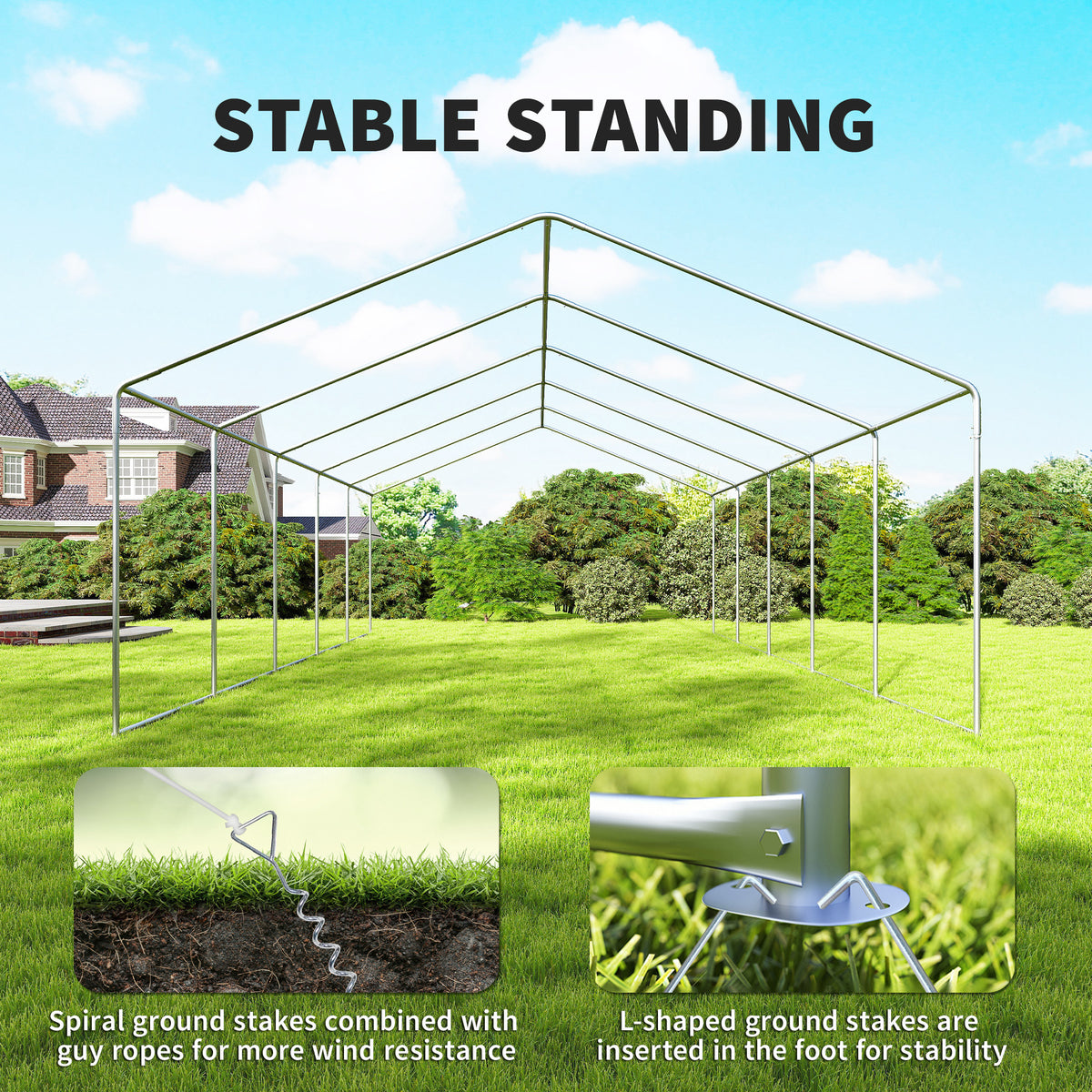 16'x32' Heavy Duty Large Party Tent & Carport with Removable Sidewalls, Portable Garage Canopy Tent, White – view 5