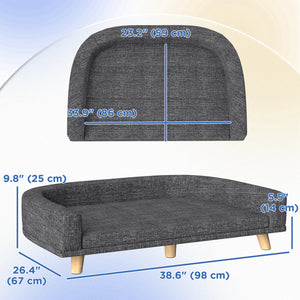 Dog Sofa for Large Dogs with Washable Cover, Anti-slip Foot Pads, Dark Grey – view 2