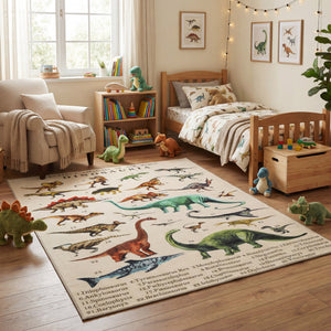 Qaba Large Play Mat 79" x 59", Crawling Mat for Toddlers, Living Room and Bedroom with Dinosaur Pattern