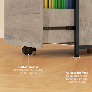 Vertical Filing Cabinet, Tall File Cabinet with 2 Drawers, Hanging Bars for Letter and A4 Size, Rustic Brown – view 12