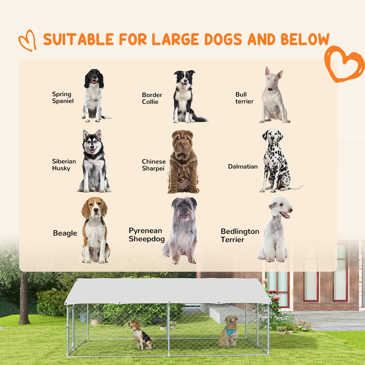 13.1' x 7.5' x 4.9' Outdoor Dog Kennel Dog Run with Waterproof – view 3
