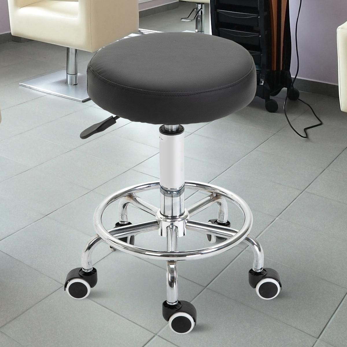 Adjustable Swivel Salon Stool Hydraulic PU Barber Rolling Massage Tattoo Chair Bar Beauty SPA Seat, Black – view 10