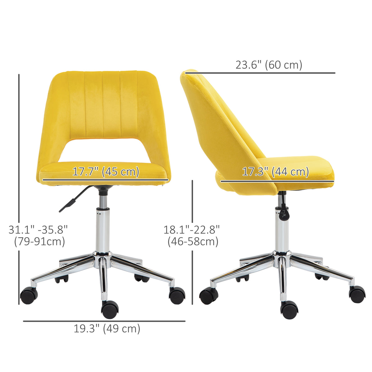Mid Back Office Chair Velvet Fabric Swivel Scallop Shape Computer Desk Chair, Green – view 23