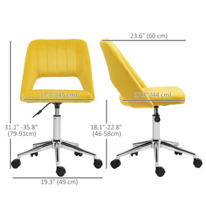 Mid Back Office Chair Velvet Fabric Swivel Scallop Shape Computer Desk Chair, Green – view 23