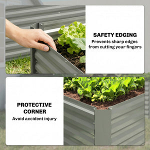 Set of 2 Galvanized Metal Planters for Outdoor Plants, 4' x 2' x 2' Raised Garden Bed, Dark Grey – view 19