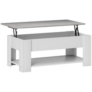 Lift Top Coffee Table with Hidden Storage Compartment and Open Shelf, Center Table for Living Room, Grey – view 8