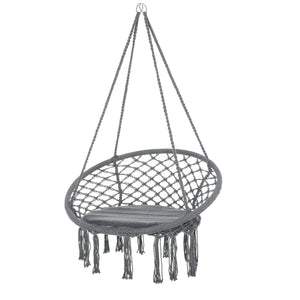 Patio Hammock Chair, Hanging Rope Hammock Swing for Indoor & Outdoor Use with Backrest – view 8