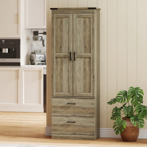 67" Tall Kitchen Pantry Storage Cabinet, Kitchen Pantry Cabinet with Doors, Drawers and Adjustable Shelves – view 28