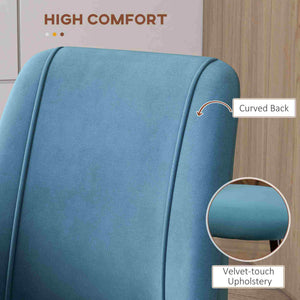 Upholstered Dining Chairs Set of 4, Velvet Accent Chair with Back and Wood-grain Steel Leg for Kitchen – view 16