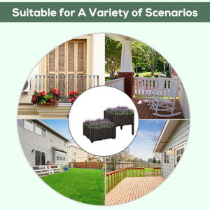 1 Piece Raised Garden Bed PP Raised Flower Bed Vegetable Herb Grow Box Stand Brown – view 11