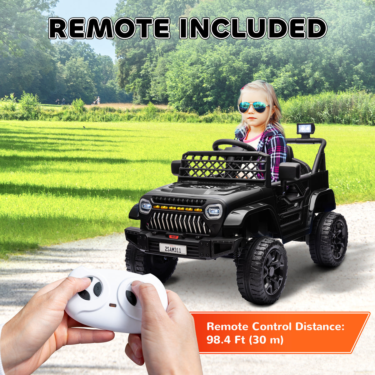 Qaba 12V Ride on Truck, Electric Car for Kids with Remote Control, Suspension, 3 Speeds, USB Music Headlights