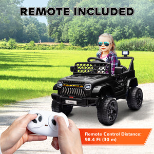 Qaba 12V Ride on Truck, Electric Car for Kids with Remote Control, Suspension, 3 Speeds, USB Music Headlights