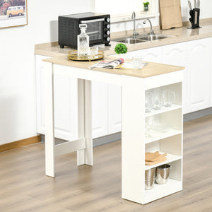 Bar Table, High Top Pub Table with 4 Storage Shelves, Modern Bar Height Table for Home Bar, Kitchen, Grey – view 12