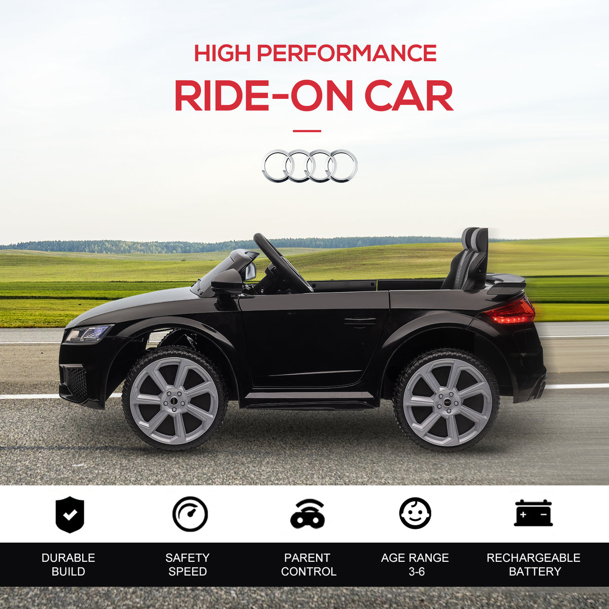 Aosom Officially Licensed Kids Ride-On Car 6V Battery Powered Vehicle Perfect Gift For Kids with Remote Control, Suspension Wheel, Adjustable Speed
