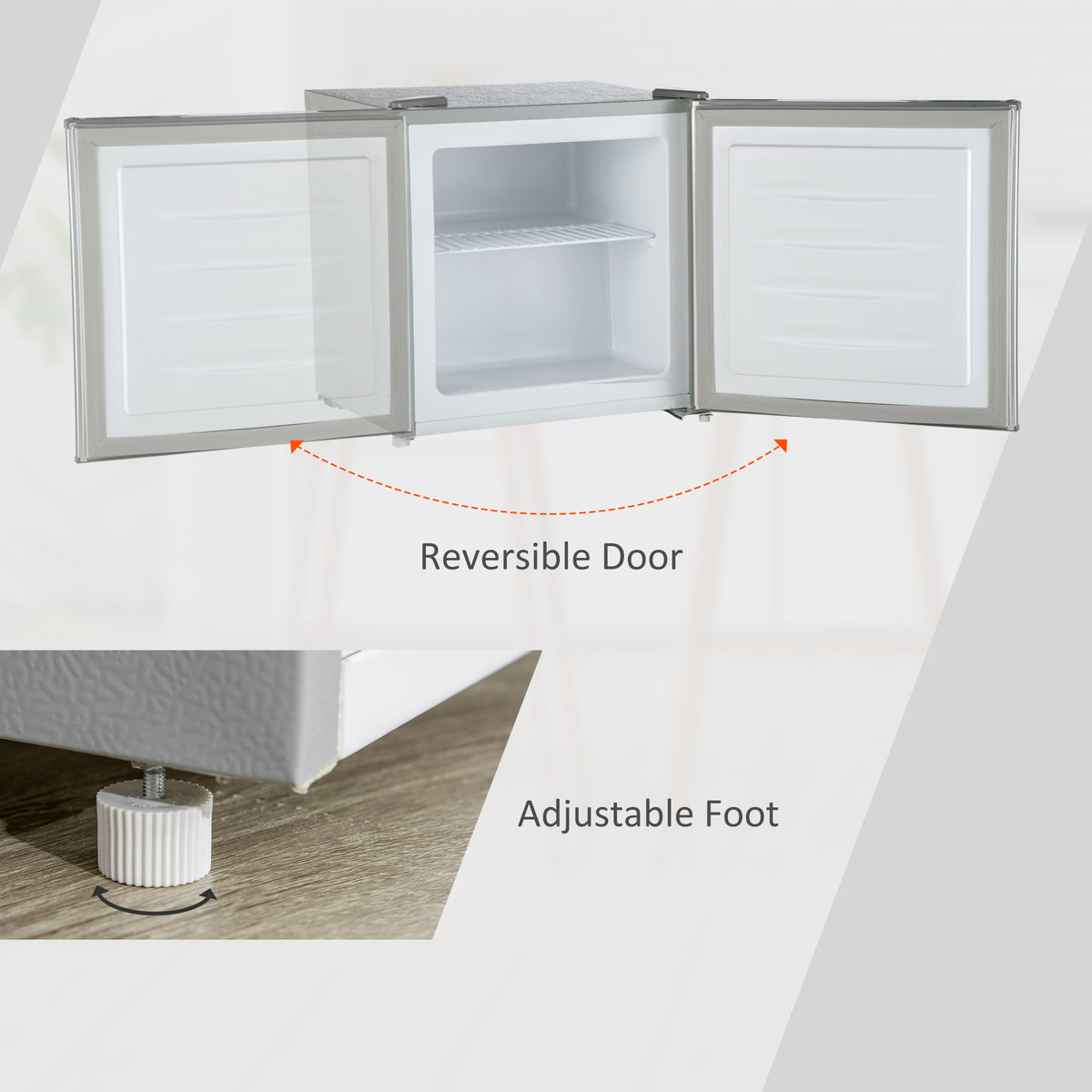 1.1 Cu. Ft. Mini Freezer, Compact Upright Freezer with Reversible Door, Removable Shelf – view 12