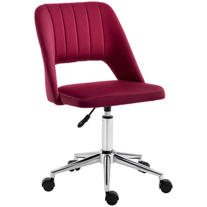 Mid Back Office Chair Velvet Fabric Swivel Scallop Shape Computer Desk Chair, Green – view 8