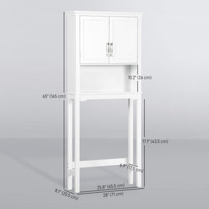 Over the Toilet Storage, Bathroom Cabinets Over Toilet, Cabinet Above Toilet with Doors and Shelves