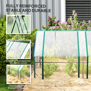 Portable Mini Greenhouse Tunnel Growing Tent Plants Flower Warm House w/ Zippered Roll-up Doors, Clear – view 9